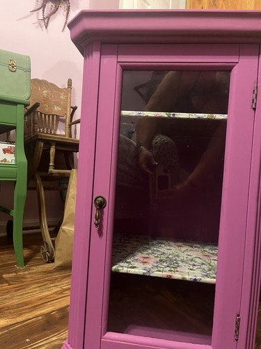 Wood cabinet refinished - cabinet,
